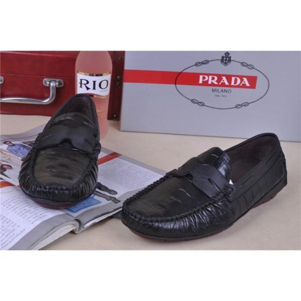 人気商品 2025-14秋冬新作 PRADA プラダ レザーシューズ靴 BALCK