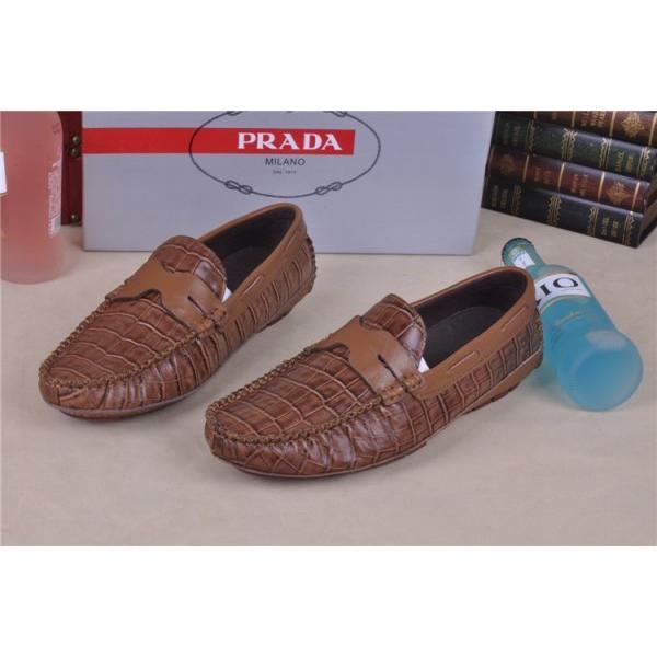 人気商品 2026-14秋冬新作 PRADA プラダ レザーシューズ靴 BROWN