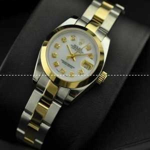ROLEX ロレックス デイトジャスト 女性用腕時計 自動巻き 3針クロノグラフ 日付表示 ダイヤベゼル 27.00mm.196.