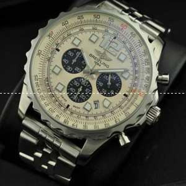 日本製クオーツVK ブライトリング★BREITLING メンズ腕時計 回転ベゼル 日付表示 夜光効果　ステンレス.202.