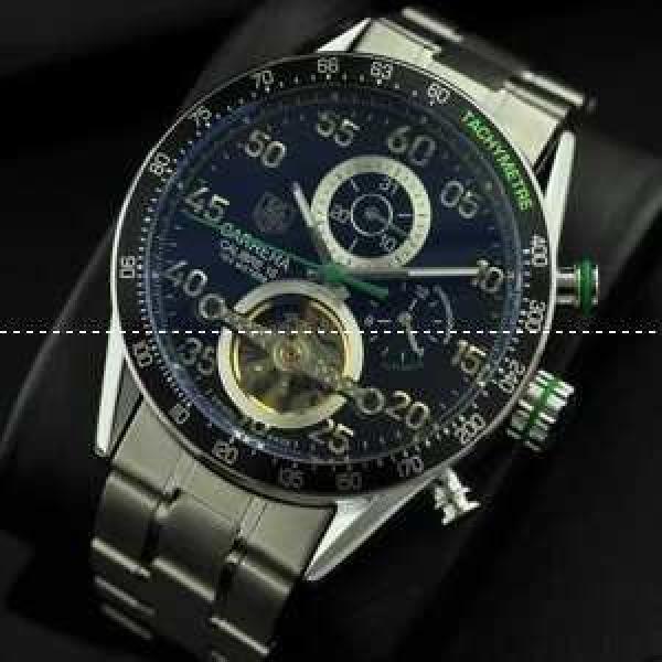 タグホイヤー【TAG HEUER】 メンズ腕時計 自動巻き 5針 トゥールビヨン 日付表示 月付表示 43.00mm ステンレス.208.