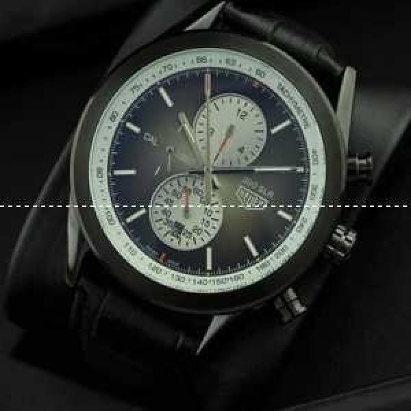 タグホイヤー【TAG HEUER】 メンズ腕時計 自動巻き 5針クロノグラフ 日付表示 月付表示 44.10mm ブラック.208.
