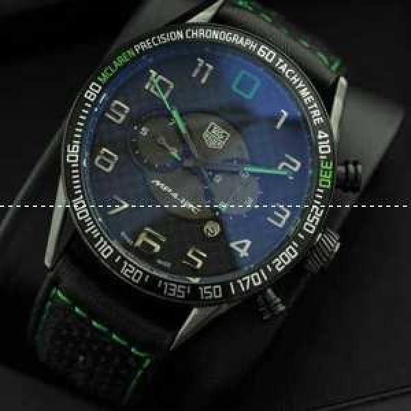 自動巻き 5針 タグホイヤー【TAG HEUER】 メンズ腕時計 日付表示 月付表示 レザー 43.10mm.208.
