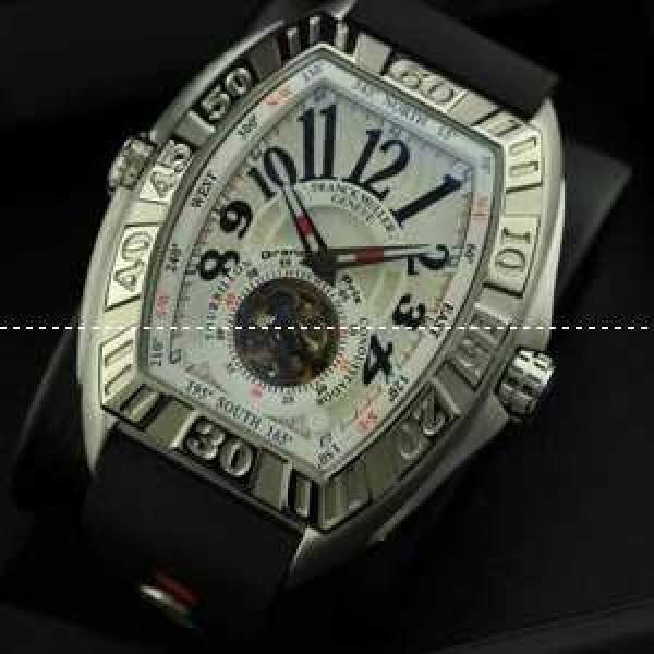 FRANCK MULLER フランクミュラー メンズ腕時計 自動巻き 2針 Tourbillon 夜光効果 50.20X43.20mm シルバー ラバー.212.