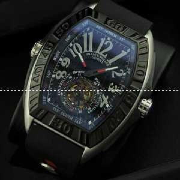 FRANCK MULLER フランクミュラー メンズ腕時計 自動巻き 2針 Tourbillon ラバー ブラック.212.