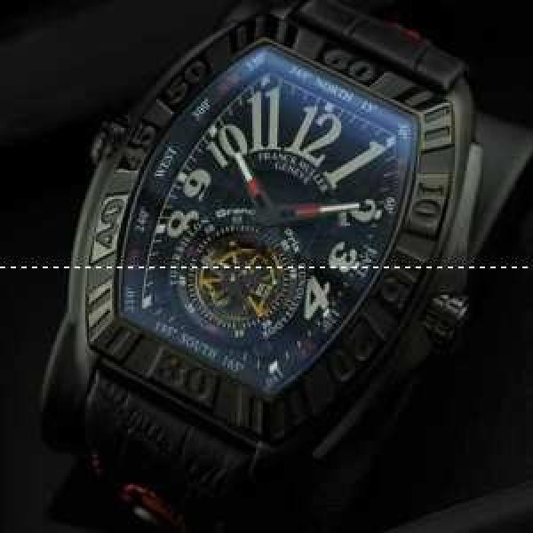 FRANCK MULLER フランクミュラー メンズ腕時計 自動巻き 2針 Tourbillon 夜光効果 レザー ブラック.212.
