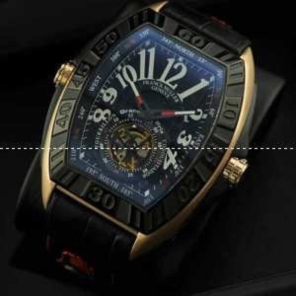自動巻き 2針 Tourbillon トゥールビヨン FRANCK MULLER フランクミュラー メンズ腕時計 夜光効果 レザー.212.