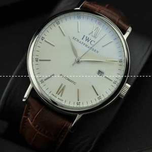 自動巻き 3針クロノグラフ IWC クオーツ メンズ腕時計　日付表示 ホワイト文字盤 43.10mm サファイヤクリスタル風防.209.