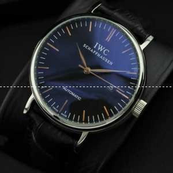 自動巻き 3針クロノグラフ IWC クオーツ メンズ腕時計　日付表示 青文字盤 サファイヤクリスタル風防.209.
