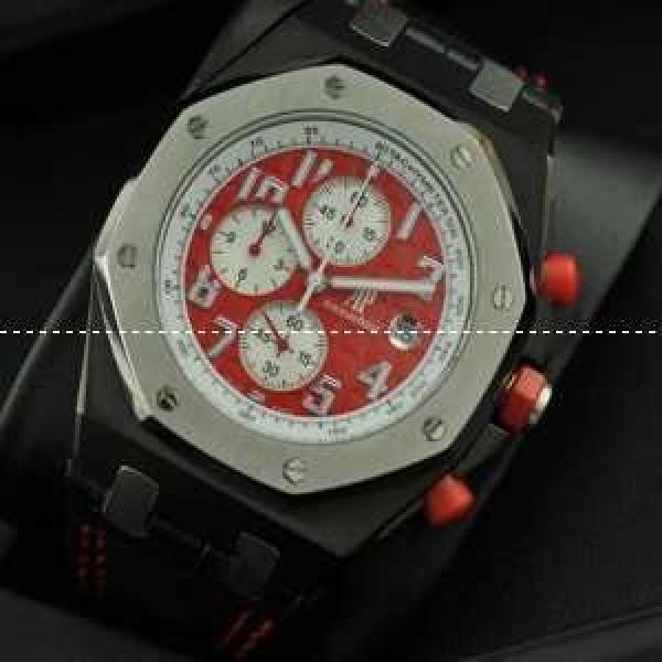 日本製クオーツ Audemars Piguetオーデマピゲ 腕時計 6針クロノグラフ 日付表示 ステンレス レザー.203.