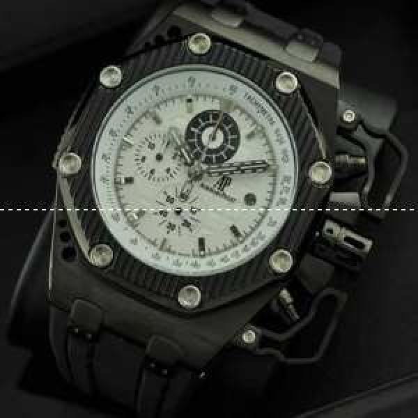 日本製クオーツ Audemars Piguetオーデマピゲ 腕時計 6針クロノグラフ 日付表示 ラバー.203.