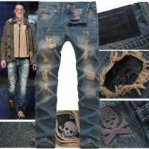 大人気☆NEW!!  2026秋冬 PHILIPP PLEIN フィリッププレイン  ダメージデニム 細身効果 機能性?耐久性抜群