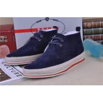 SALE開催 2026-14秋冬 PRADA プラダ ショートブーツ スエード 靴 NAVY