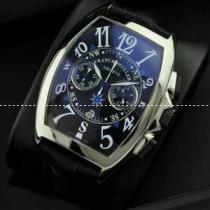 日本製クオーツ 5針クロノグラフ 日付表示 FRANCK MULLER フランクミュラー メンズ腕時計 レザー.212.