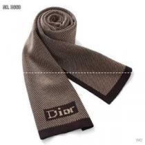 2026-14秋冬新作 DIOR-ディオール ボーダー柄 マフラー コーヒー色