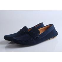 最新作 2026-14秋冬新作 PRADA プラダ デッキシューズ スエード 靴 NAVY