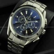 OMEGA オメガ 日本製クオーツ 6針クロノグラフ メンズ腕時計 日付表示 月付表示 ステンレス サファイヤクリスタル風防.194.
