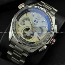 自動巻き Tourbillon タグホイヤー【TAG HEUER】 メンズ腕時計 日付表示 月付表示 45.45mm ステンレス シルバー.208.
