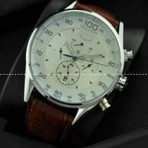 自動巻き 7針クロノグラフ タグホイヤー【TAG HEUER】 メンズ腕時計 日付表示 月付表示 44.15mm レザー.208.