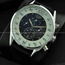自動巻き 6針クロノグラフ タグホイヤー【TAG HEUER】 メンズ腕時計 日付表示 月付表示 44.15mm レザー.208.