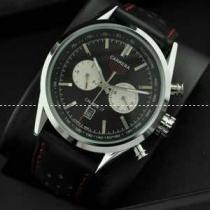 タグホイヤー【TAG HEUER】 自動巻き メンズ腕時計 日付表示 月付表示 42.80mm レザー シルバー.208.