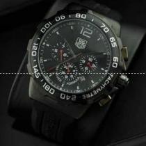 タグホイヤー【TAG HEUER】 メンズ腕時計 自動巻き 6針クロノグラフ 日付表示 月付表示 ラバー 45.50mm BLACK.208.