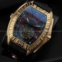 自動巻き 2針 Tourbillon トゥールビヨン FRANCK MULLER フランクミュラー メンズ腕時計 青文字盤 レザー.212.