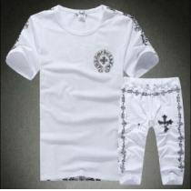 人気激売れ新作 2026春夏新作 CHROME HEARTS クロムハーツ 半袖 Tシャツ セットアップ上下 2色可選