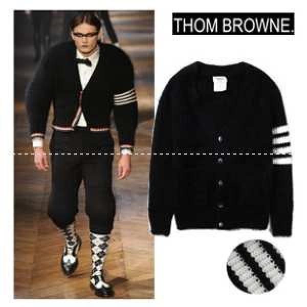 超人気美品 THOM BROWNE Vネック 暖かみ溢れるパーカーニットカーディガン ジャケット