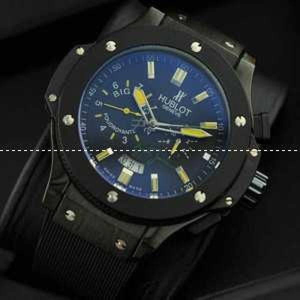 Hublotウブロ メンズ腕時計 自動巻き 5針クロノグラフ 日付表示 ラバー サファイヤクリスタル風防 ブラック.178.