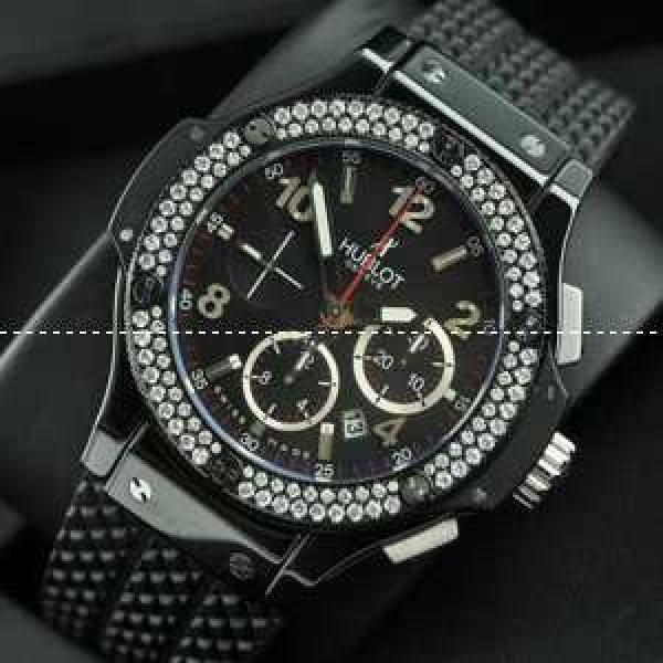 スイスムーブメンノ7750 Hublot ウブロ メンズ腕時計 自動巻き 6針 ダイヤベゼル セラミック  44.5MM ラバー BALCK.178.