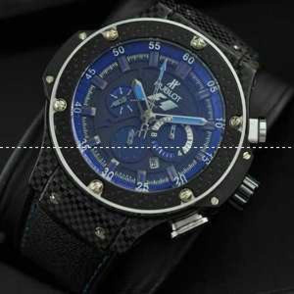 自動巻き 6針クロノグラフ Hublotウブロ メンズ腕時計 日付表示 ラバー ブラック.178.