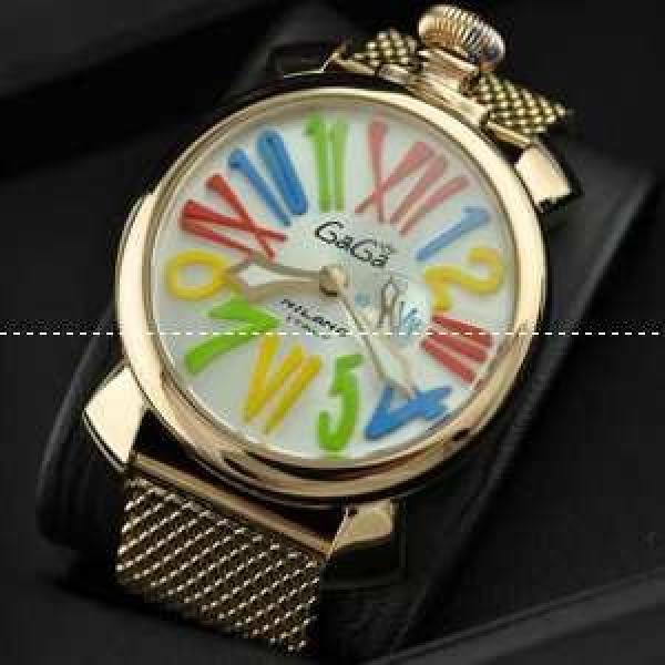 ガガミラノ腕時計 GaGaMILANO マヌアーレ クロノ 48 SS(PVD) マルチカラーインデックス.162.