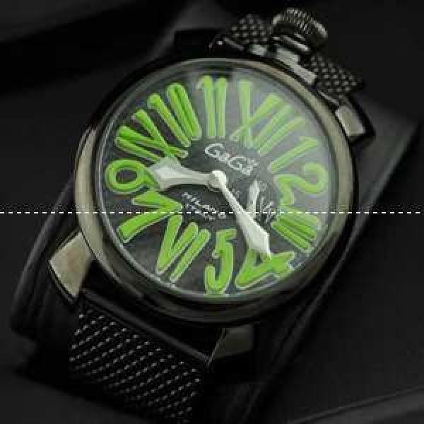 日本製クオーツ ガガミラノ腕時計 GaGaMILANO グリーン インデックス.162.