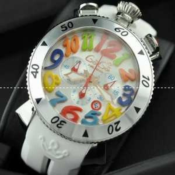 ガガミラノ腕時計 GaGaMILANO 日本製クオーツ　6針 クロノメーター搭載 ラバー マルチカラーインデッ クス デザイン.162.