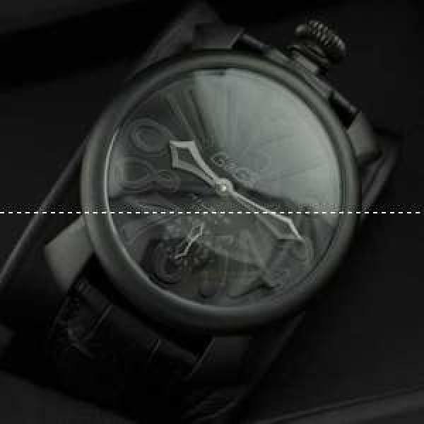 ガガミラノ腕時計 日本製クオーツ GaGaMILANO ブラック ケース ベルト.162.