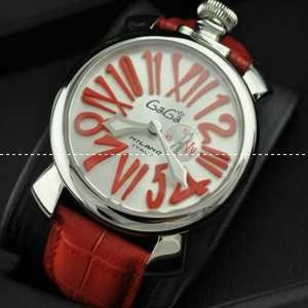 ガガミラノ腕時計 GaGaMILANO 日本製クオーツ マヌアーレ クロノ 48 SS(PVD) 男性用腕時計 サファイヤクリスタル風防 クォーツ.162.