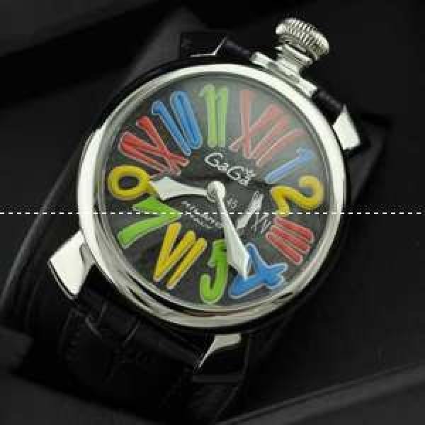 ガガミラノ腕時計 GaGaMILANO 日本製クオーツ サファイヤクリスタル風防 レザー マルチカラーインデックス 男性用腕時計.162.