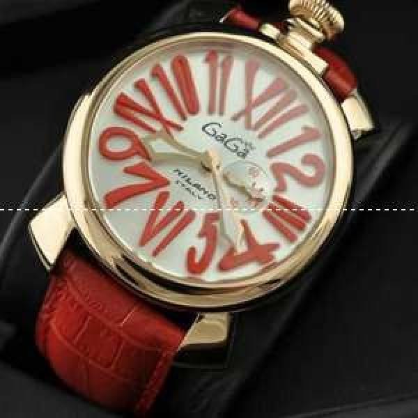ガガミラノ腕時計 GaGaMILANO 日本製クオーツ マヌアーレ クロノ 48 SS(PVD) ステンレス 男性用腕時計 クォーツ.162.