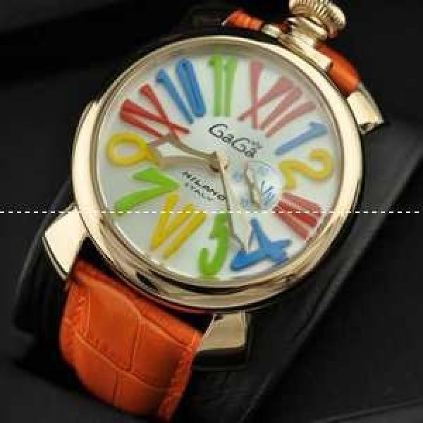 ガガミラノ腕時計 GaGaMILANO マヌアーレ クロノ 48 SS(PVD) 男性用腕時計 インデックス.162.