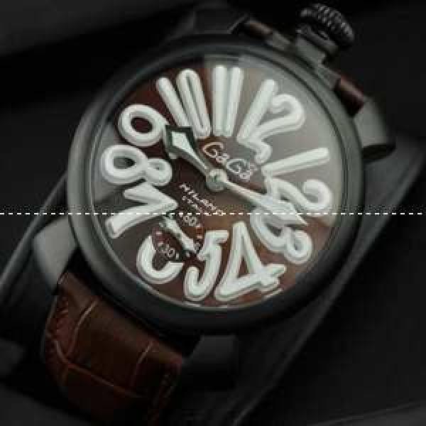 GaGaMILANO ガガミラノ腕時計 日本製クオーツ  ホワイト インデックス ケース 2針 機械式（手巻き）/夜光効果.162.