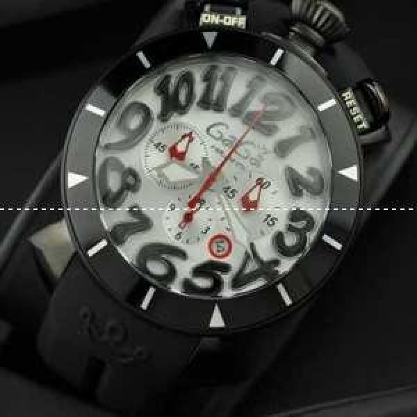 GaGaMILANO ガガミラノ腕時計 日本製クオーツ　6針 ブラック ベルト 日付表示.162.
