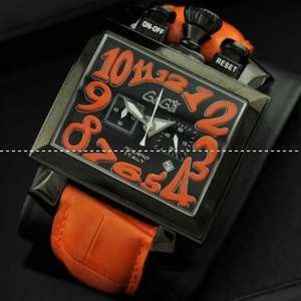 ガガミラノ腕時計 日本製クオーツ GaGaMILANO 男性用腕時計 サファイヤクリスタル風防 クロノグラフ/日付表示/夜光効果 ベルト.162.