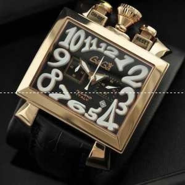 ガガミラノ腕時計 日本製クオーツ GaGaMILANO 夜光効果 日付表示 レザー.162.