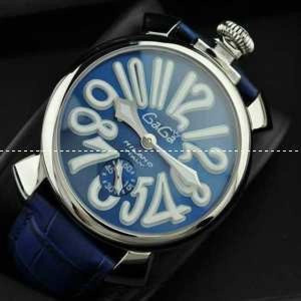 GaGaMILANO ガガミラノ腕時計 日本製クオーツ ブルー ベルト ホワイト インデックス 2針 機械式（手巻き）/夜光効果.162.