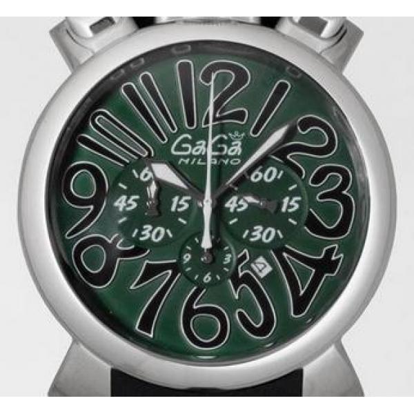 重量感もありガガミラノコピー マニュアーレ クロノ48mm　クォーツ 5050.6 ブラックラバー腕時計.162.