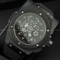 Hublotウブロ メンズ腕時計 日本製クオーツ 5針クロノグラフ 日付表示 ゴールド 44.8MM ブラック.178.