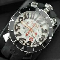 ガガ ミラノクロノ 48mm SS(PVD) ブラック文字盤/黒インデックス クォーツ ラバー.162.