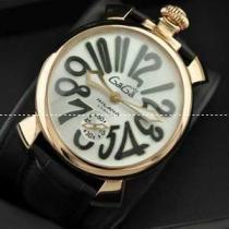 GaGaMILANO ガガミラノ腕時計 日本製クオーツ  ブラック インデックス 　ホワイト ケース.162.