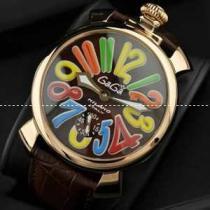 GaGaMILANO ガガミラノ腕時計 日本製クオーツ マルチカラーインデックス 自動巻き 2針 機械式（手巻き）/夜光効果.162.
